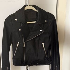 SOLD - Genuine Leather Vintage Y2K Carmar LF Moto Biker Jacket in Black